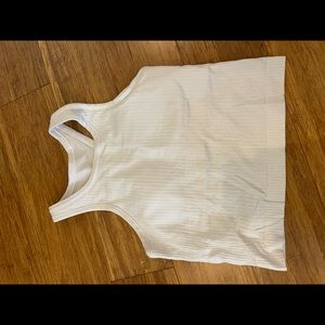 WHITE LULU HIGH NECK TANK